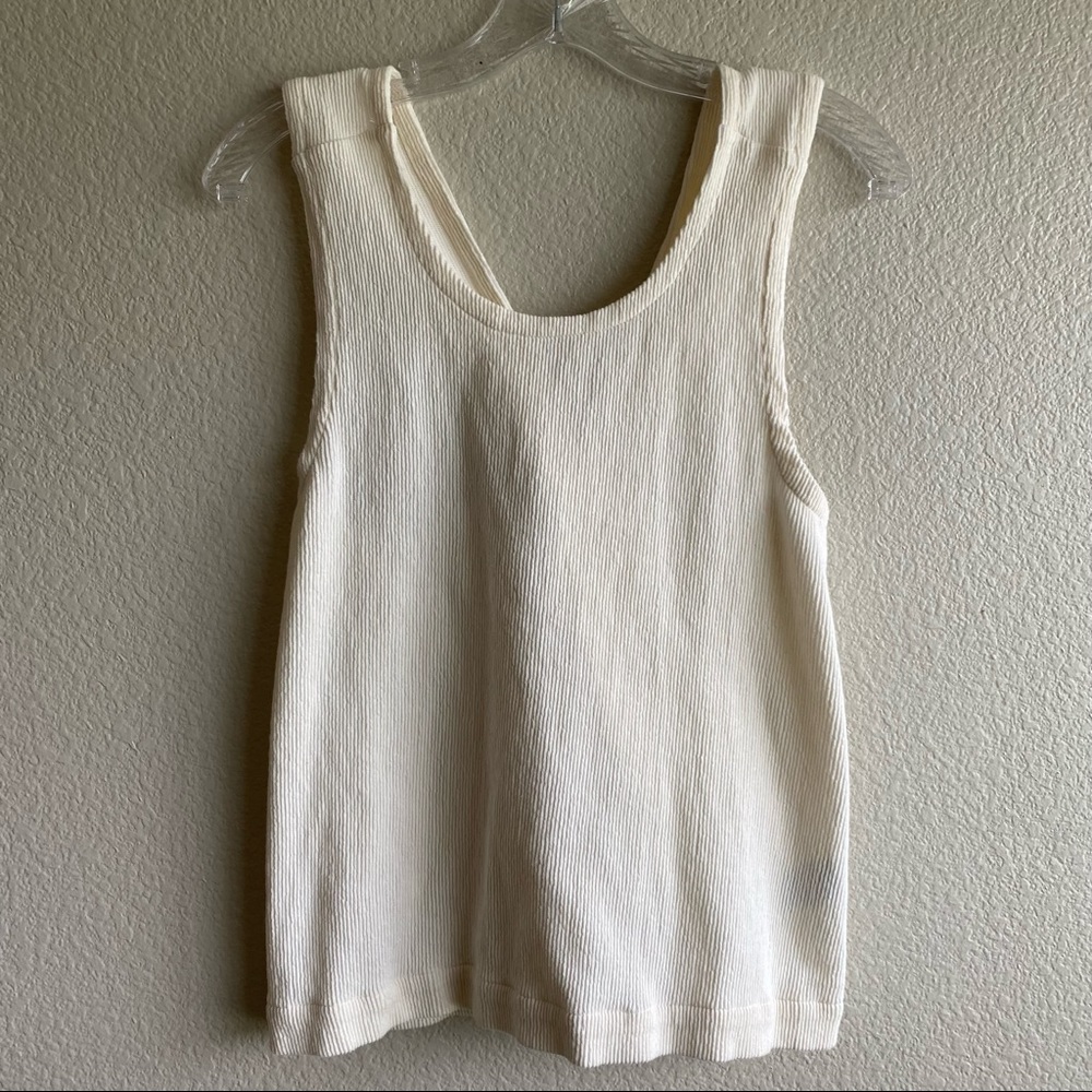 MADEWELL Ottoman Jaquard Cross back tank top - Picture 3 of 8